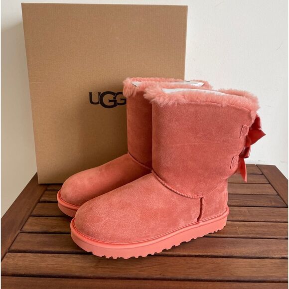 UGG Bailey Bow Satin Boots Clay Pot Boots Women Size 8 - Picture 1 of 13